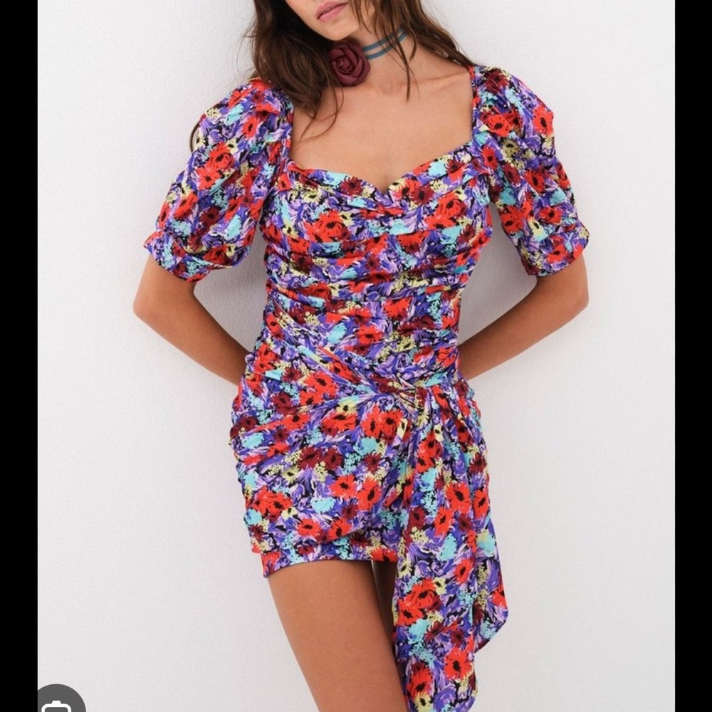 For Love and Lemons Chiara Puff Sleeve Mini Dress
